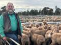 Ray Cheers, ER Cheers and Sons, "Allambie" Goolgowi with a pen of 71 Merino wethers sold for $115.20 at Griffith last Friday. Picture supplied by Callum Stewart, Spencer and Bennett.