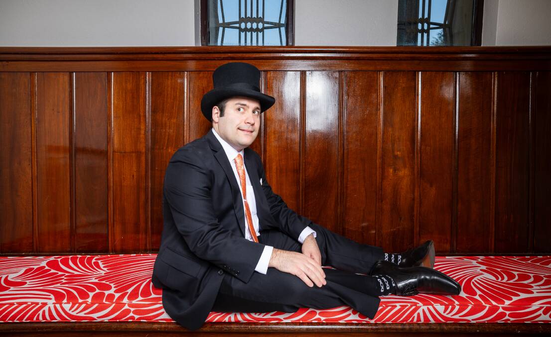 Michael rose to the occasion of the premiere and wore a top hat and special ABC socks. Picture by Sitthixay Ditthavong