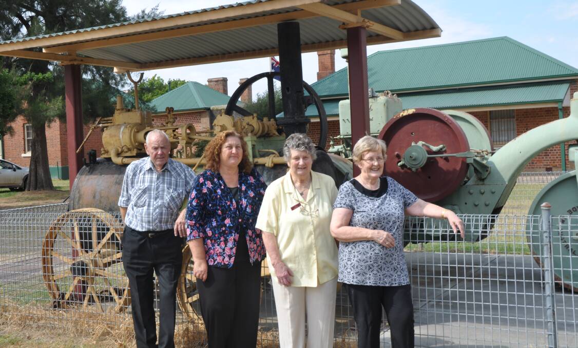 SIGNIFICANT: Museum volunteer Robert Beckingham, treasurer Denise Bell, vice-president Margaret MacDougall, and president Janice Cameron outside the Scone and Upper Hunter Historical Society this week.