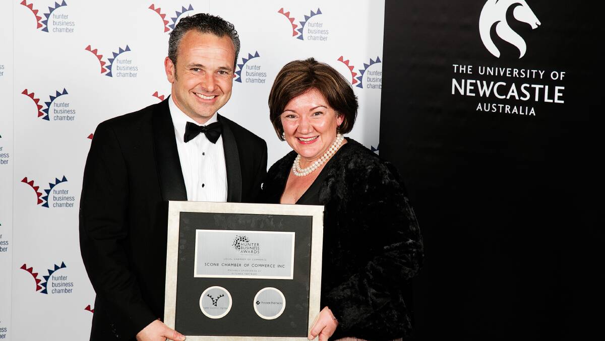 WINNERS: Scone Chamber of Commerce president Ben Wyndham at the Hunter Business awards.