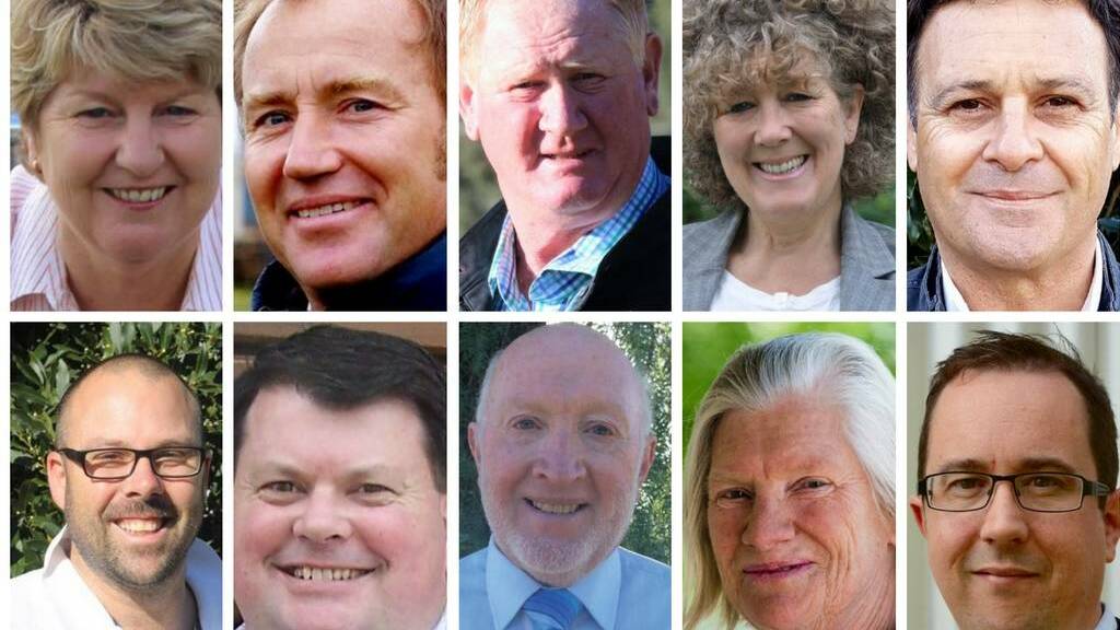 PUTTING THEIR HAND UP: Some of the candidates running in the 2016 Upper Hunter Shire Local Government Elections.