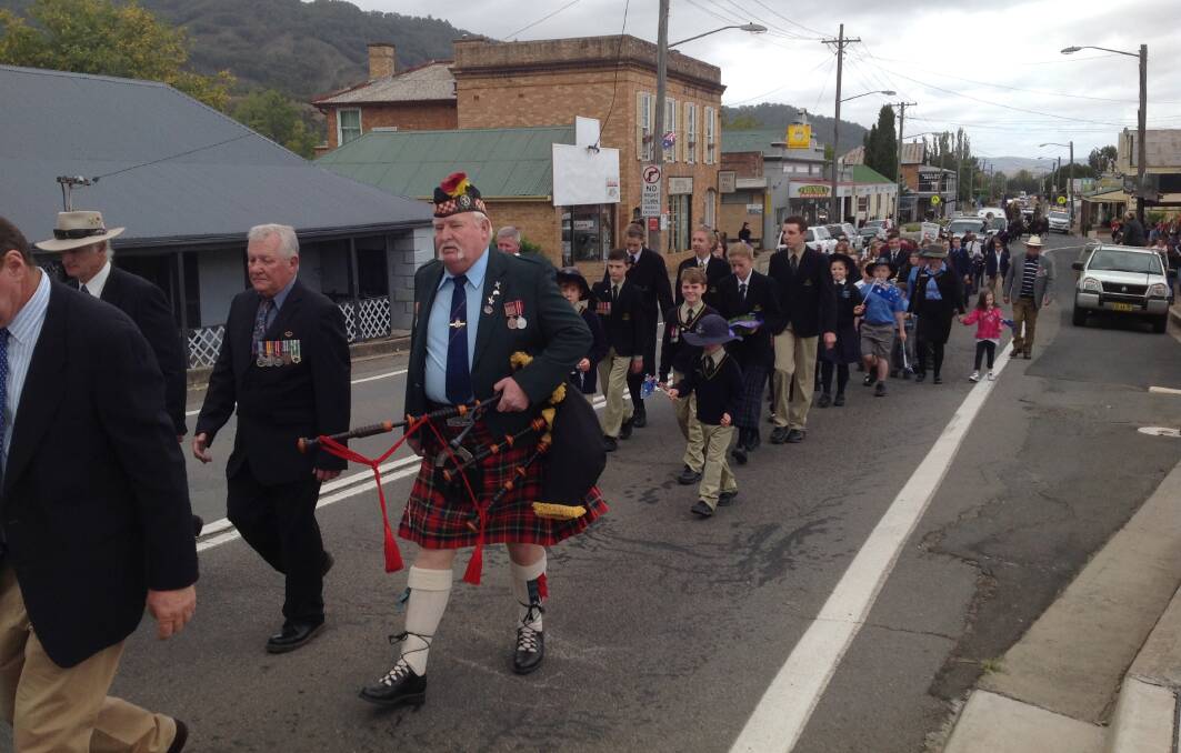 PROUD: The march on the way to the Memorial Gate at Murrurundi.