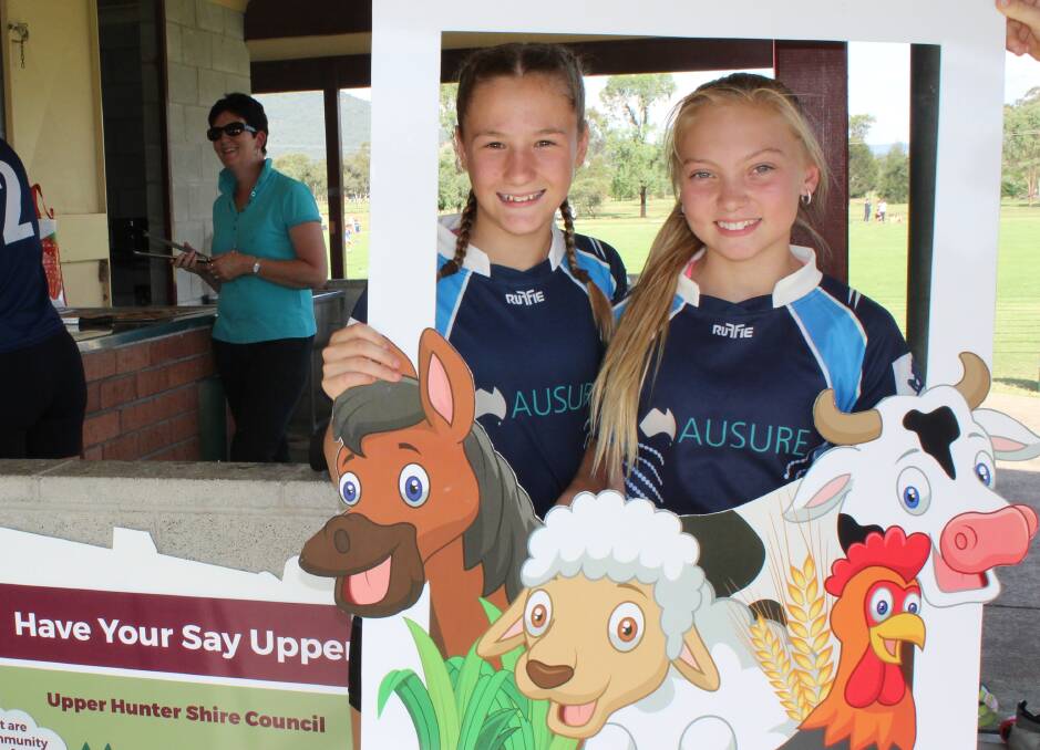 VOCAL: Tyla Brown and Lara Hedley during Upper Hunter Shire Council's pop-up community consultation at Bill Rose Sports Complex.