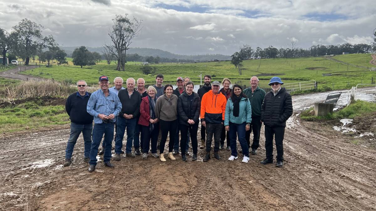 NSW Irrigation Council members visit the Williams family's dairyfarm near Vacy whih like most of the region is coping with a wet winter. Picture supplied