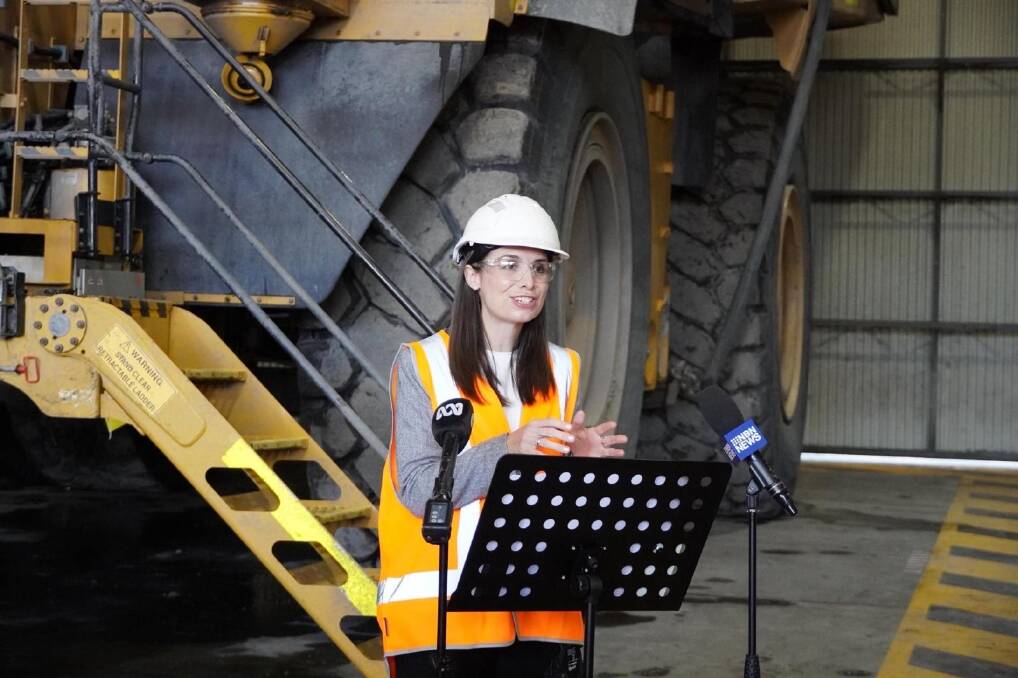 Minister for Natural Resources Courtney Houssos at Mt Arthur coalmine on Tuesday. Picture supplied
