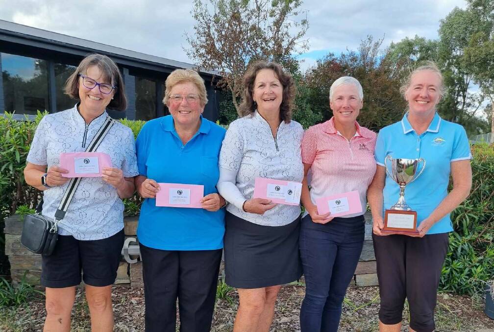 Scone Ladies Open major winners Joan Faras, Div 3, Yvonne Palmer Div 2, June Jukes, Div 1, Sue Wilks, scratch runner-up and Tania Hutchins, Manning Cup. Picture supplied