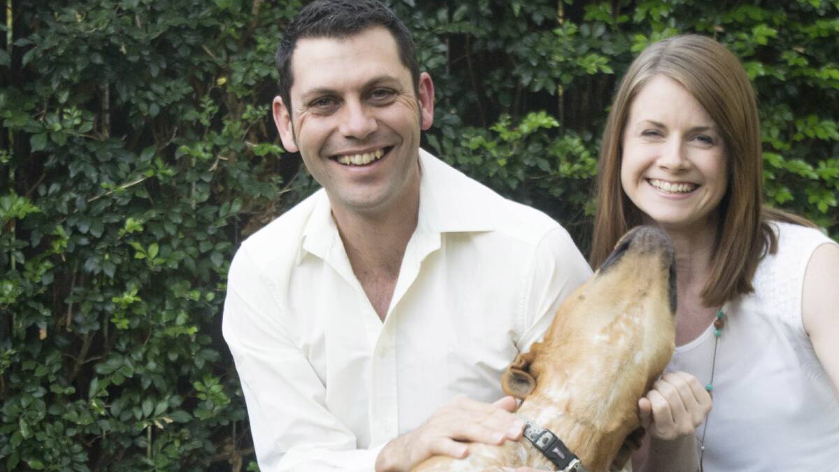 LABOR CANDIDATE: Scone's David Ewings, with partner Bec Lloyd and dog Bailey, is set to be formally endorsed as Country Labor’s candidate for New England. Photo: Laura Wickham
